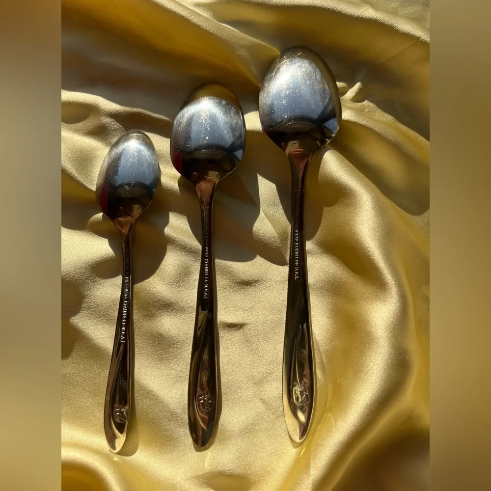 VINTAGE Dead Stock Americana Beauty Rose Flatware Set - New in Box - Picture 10 of 16